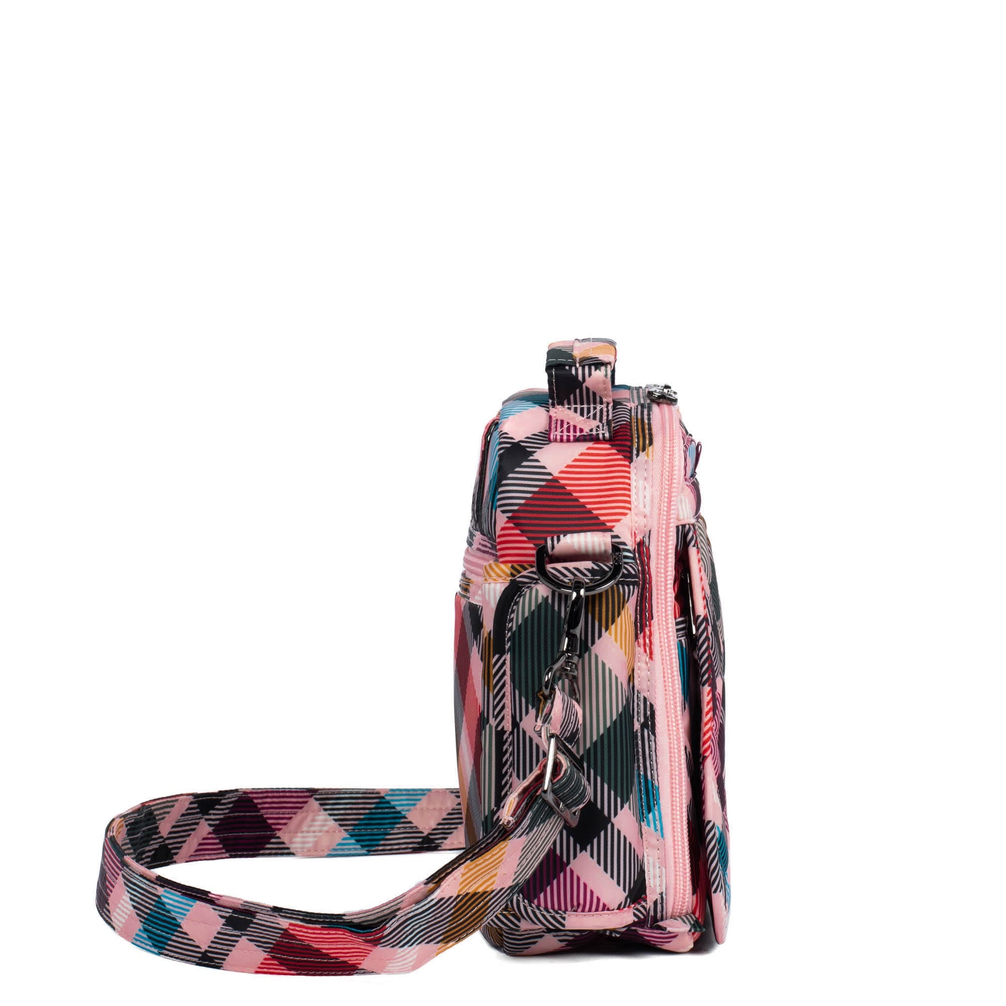 Flapper SE Convertible Crossbody Bag - PINK PLAID - FlapperSE_PinkPlaid_03